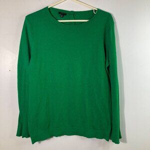 Talbots Petites Cashmere Blend Sweater Bell Sleeve Green MP